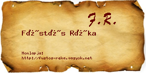 Füstös Réka névjegykártya