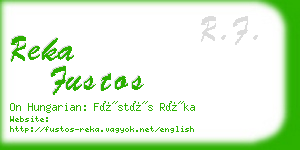 reka fustos business card