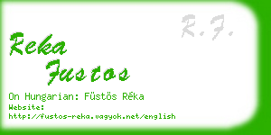 reka fustos business card